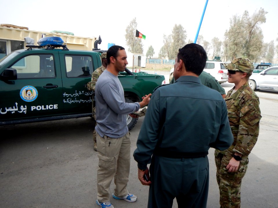 Women from 203rd Zone Afghan Border Police and TAAC-S attend shura at Kandahar Airfield, Afghanistan 150809-N-SQ656-054