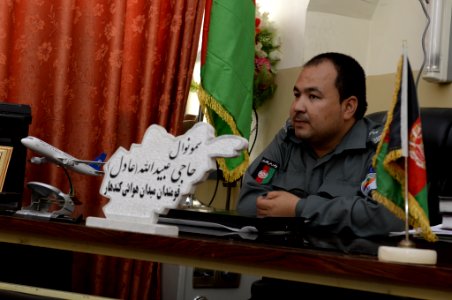 Women from 203rd Zone Afghan Border Police and TAAC-S attend shura at Kandahar Airfield, Afghanistan 150809-N-SQ656-146