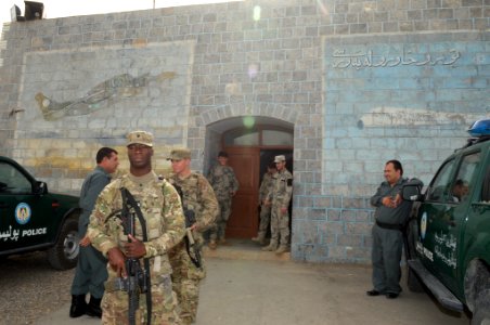 Women from 203rd Zone Afghan Border Police and TAAC-S attend shura at Kandahar Airfield, Afghanistan 150809-N-SQ656-215