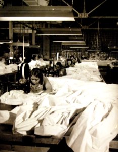 Women sewing parachutes, Naval Aircraft Factory, Philadelphia, Pennsylvania, 1942 (26958800336)