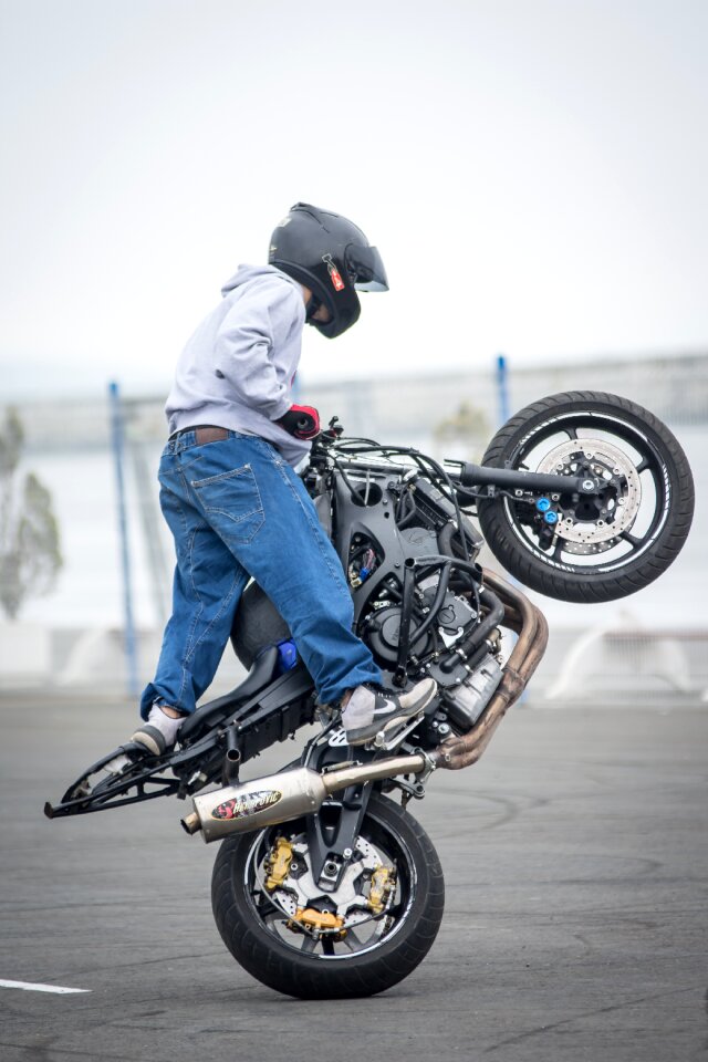 Biker wheel motorcyclist