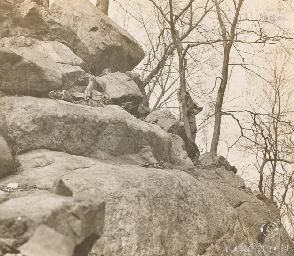 Women's Reserve Camouflage Corps hiding in rocks