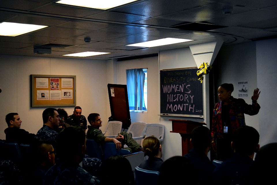 Women’s History Month assembly 140327-N-BB534-047