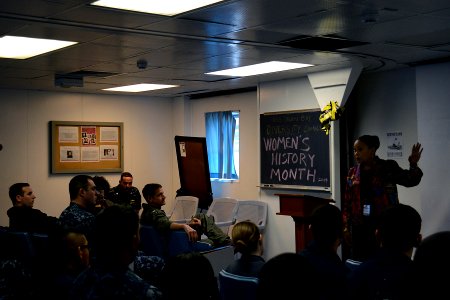 Women’s History Month assembly 140327-N-BB534-047