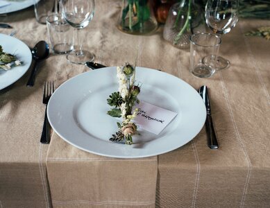 Bread knife cutlery table photo