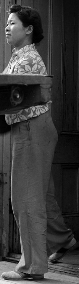 Woodland, California. Scene on farm being evacuated by people of Japanese ancestry. The mother is . . . - NARA - 537767 (cropped)