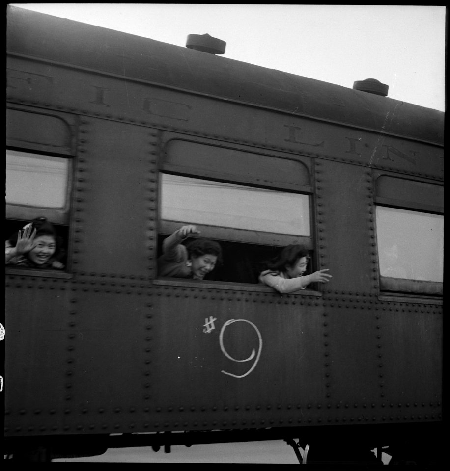 Woodland, California. The special train is now leaving the platform bearing the last of the 750 per . . . - NARA - 537825