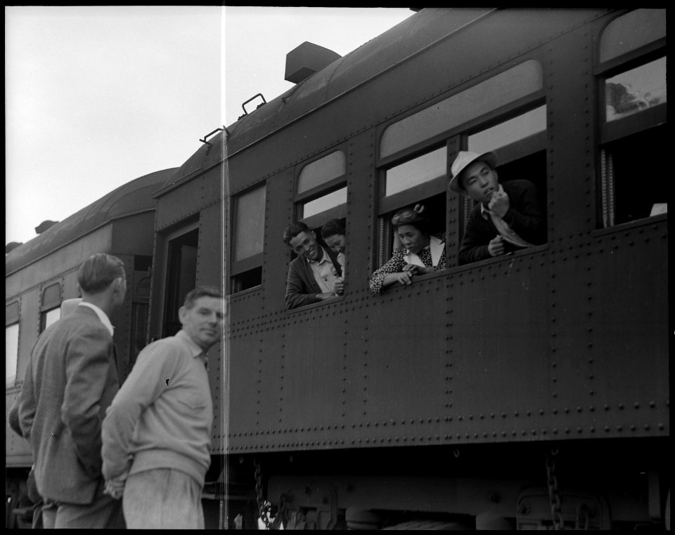 Woodland, California. Evacuees of Japanese ancestry from this rich agricultural district are on the . . . - NARA - 537822