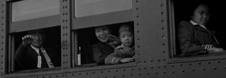 Woodland, Yolo County, California. Ten cars of evacuees of Japanese ancestry are now aboard and the . . . - NARA - 537824 (cropped)