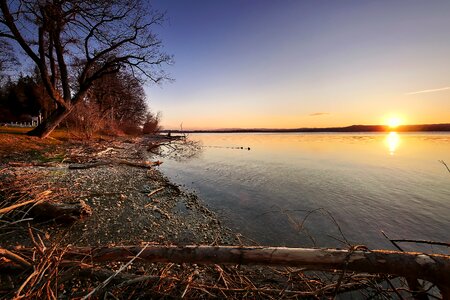 Landscape dawn ammersee photo
