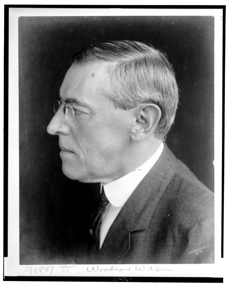 Woodrow Wilson, head-and-shoulders portrait, in profile facing left) - Pach Bros., N.Y LCCN2003668451