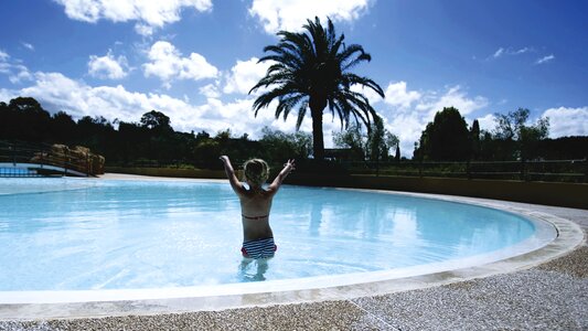 Bikini pool blue photo