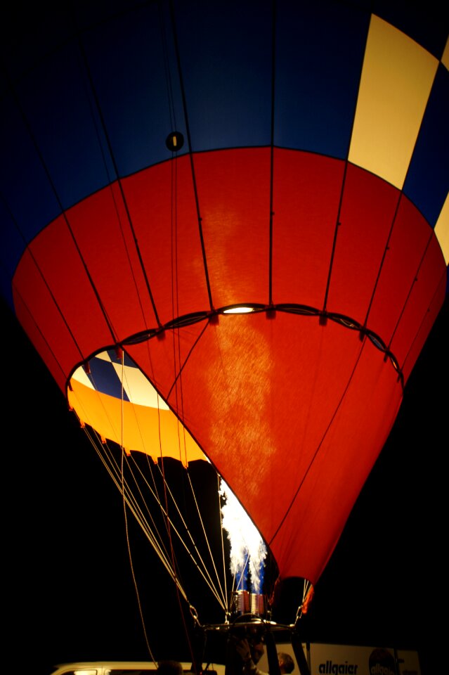 At night balloon glow fire