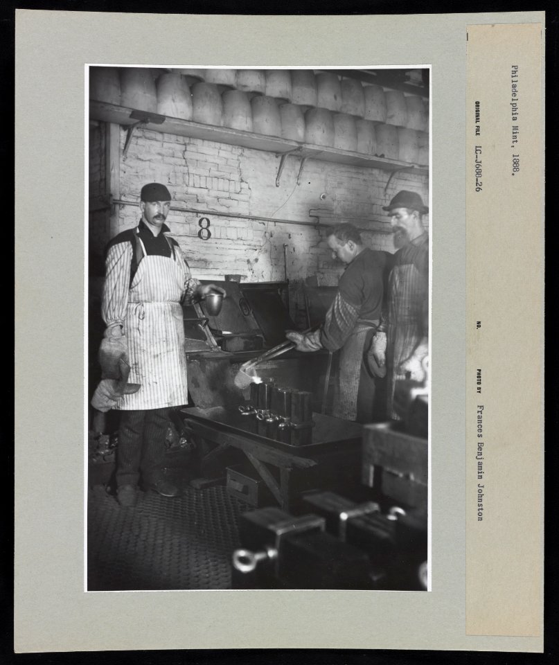Workers in the smelting room of the United States mint in Philadelphia LCCN2018645929