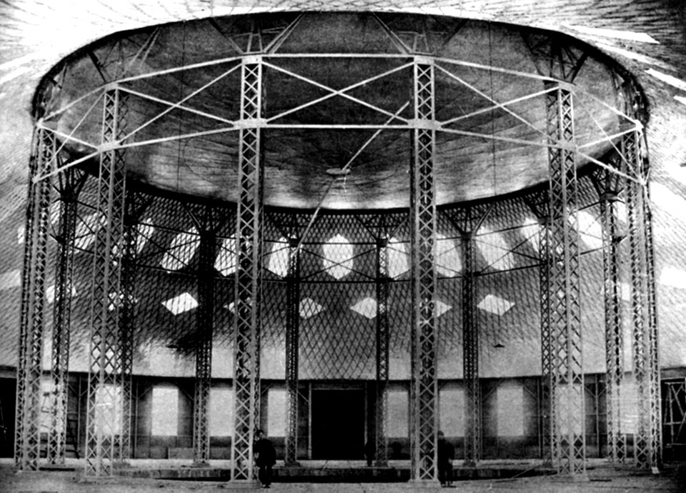 World First membrane roof and lattice shell by Shukhov 1896