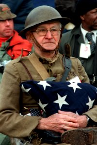 World War I veteran Joseph Ambrose, 86, at the dedication day parade for the Vietnam Veterans Memorial in 1982 photo