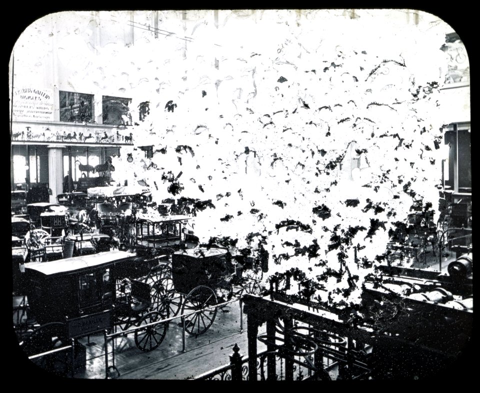 World's Columbian Exposition lantern slides, Transportation Building, with Carriages (NBY 8706)