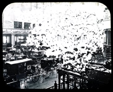 World's Columbian Exposition lantern slides, Transportation Building, with Carriages (NBY 8706)