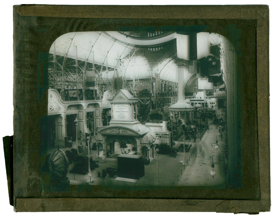 World's Columbian Exposition lantern slides, Electric Building, Interior, Looking South (NBY 8717)