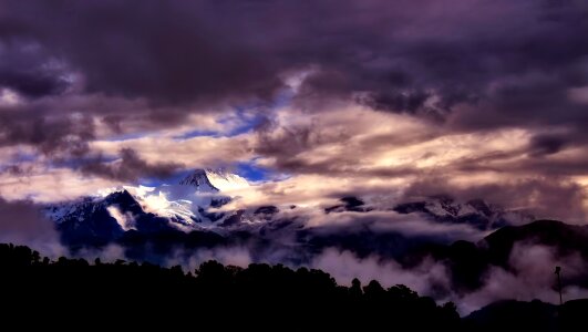 Landscape snow peaks photo