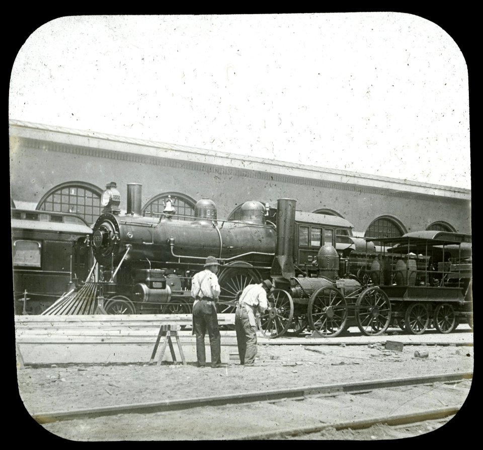 World's Columbian Exposition lantern slides, New York Central Railroad Company's Exhibit of Engines (NBY 8751)