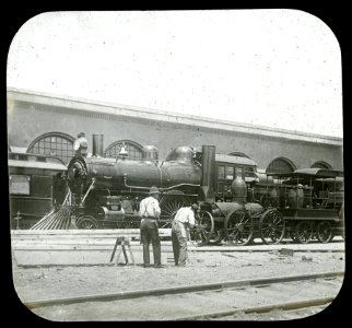 World's Columbian Exposition lantern slides, New York Central Railroad Company's Exhibit of Engines (NBY 8751)