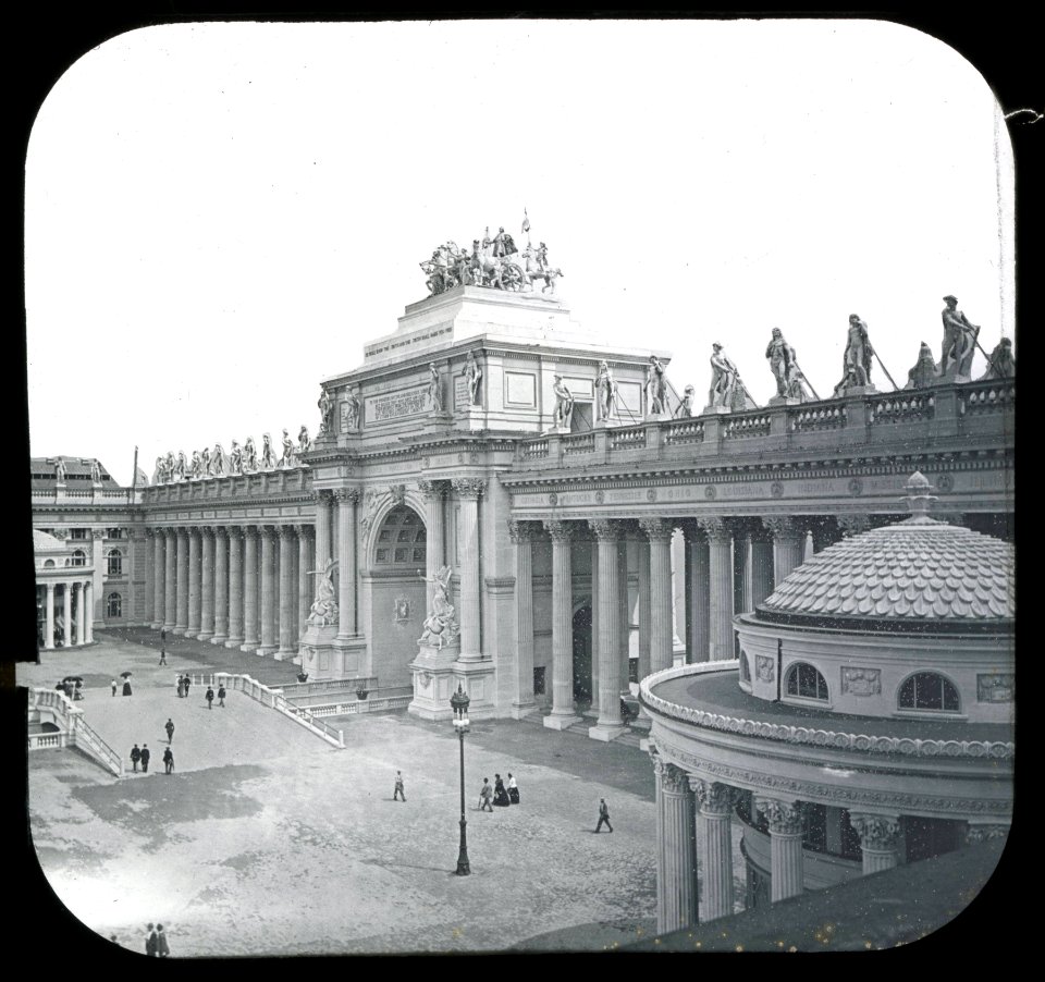 World's Columbian Exposition lantern slides, Peristyle, Bird's-eye View (NBY 8802)