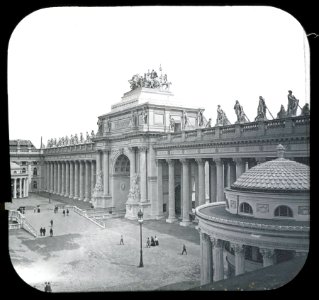 World's Columbian Exposition lantern slides, Peristyle, Bird's-eye View (NBY 8802)