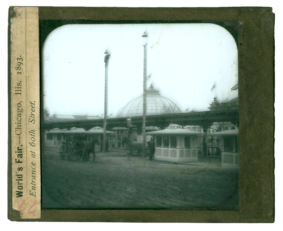 World's Columbian Exposition lantern slides, Entrance at 60th Street (NBY 8738)