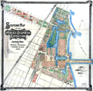 Worlds Columbian Exposition Souvenier Map, 1893