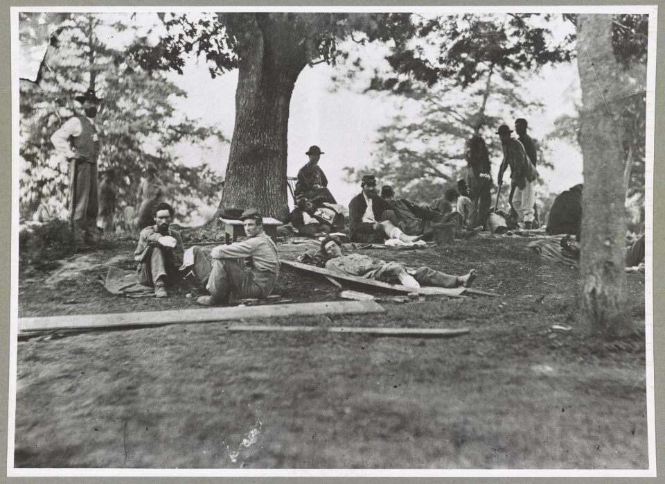 Wounded near Fredericksburg, Va., 1863 (i.e.1864) LCCN2013645503