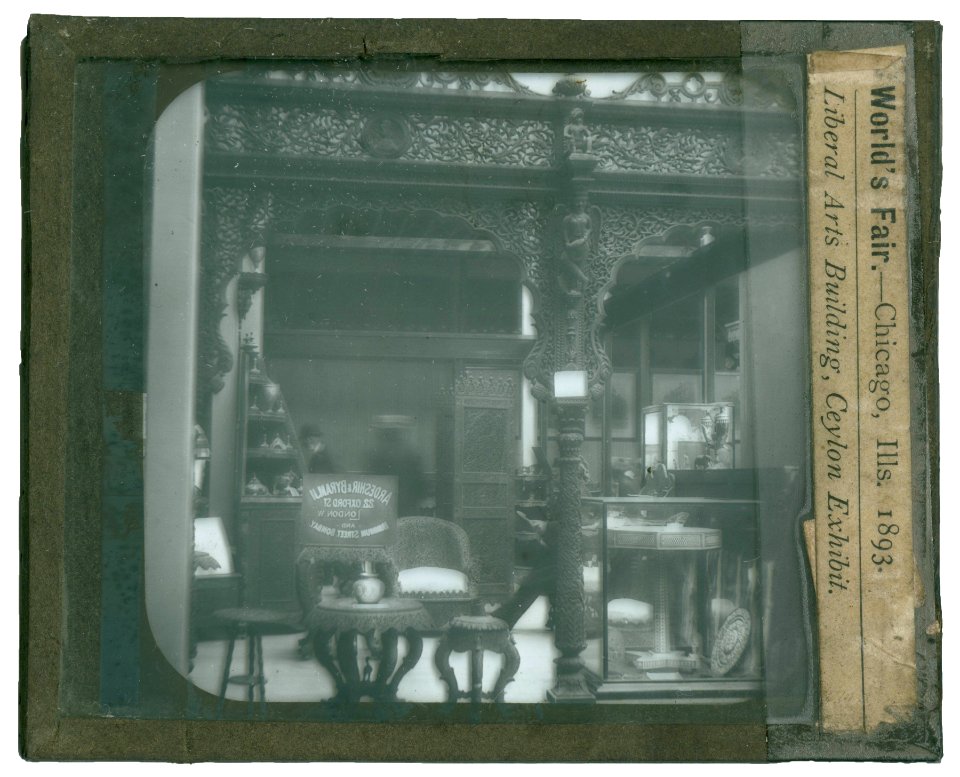 World's Columbian Exposition lantern slides, Liberal Arts Building, Ceylon Exhibit (NBY 8765)