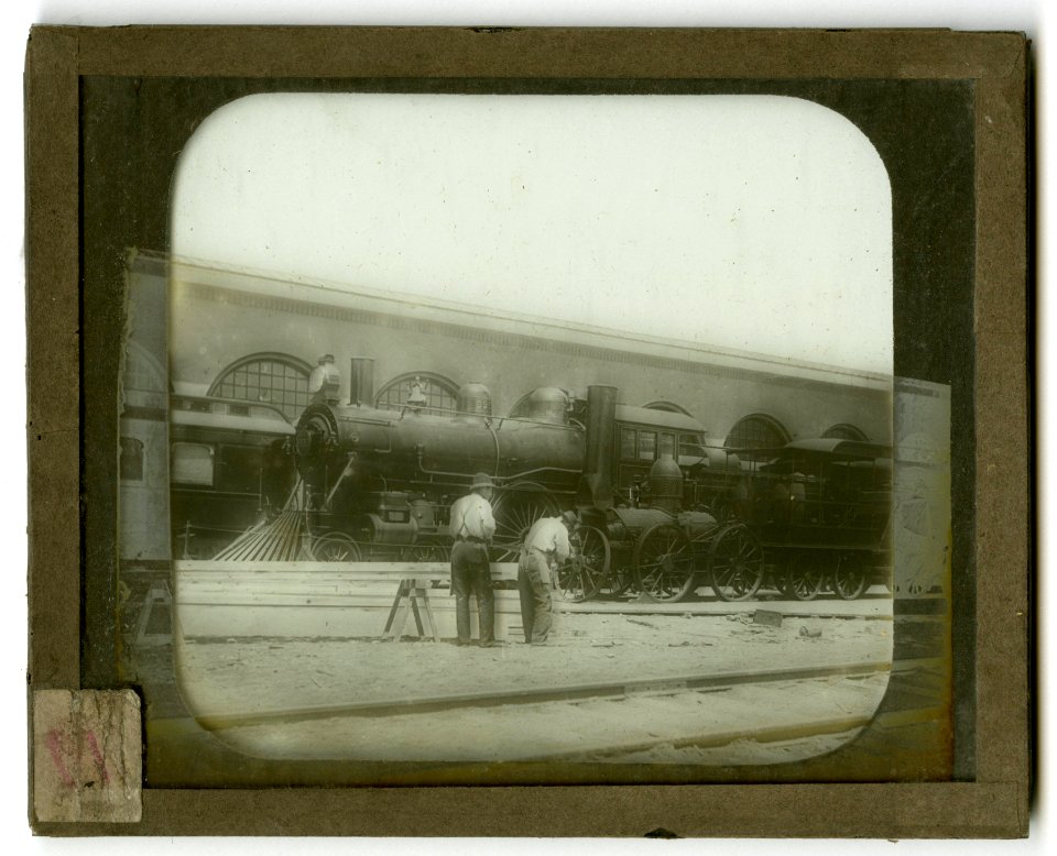 World's Columbian Exposition lantern slides, New York Central Railroad Company's Exhibit of Engines (NBY 8750)