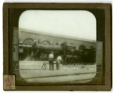 World's Columbian Exposition lantern slides, New York Central Railroad Company's Exhibit of Engines (NBY 8750) photo