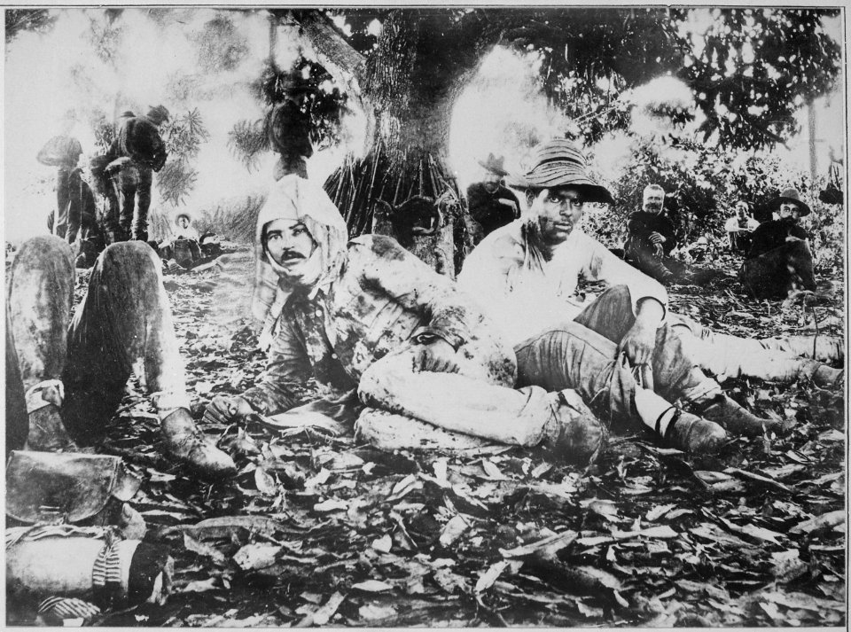 Wounded Spanish prisoners at Brigade hospital on San Juan Hill, Cuba, July 3, 1898., 07-03-1898 - NARA - 533438