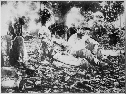 Wounded Spanish prisoners at Brigade hospital on San Juan Hill, Cuba, July 3, 1898., 07-03-1898 - NARA - 533438