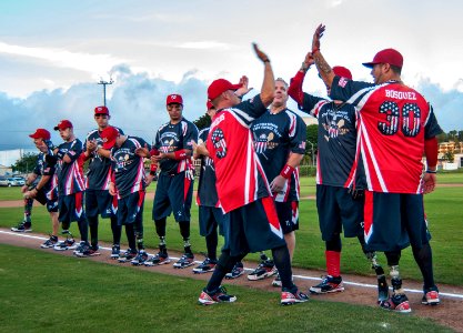 Wounded Warriors high-five in Pearl Harbor (8370939588)