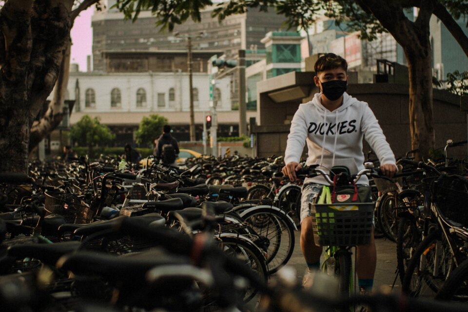 Cyclist the sitting position asia