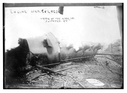 Wreck at Tye R., Southern Railway, Va. Engine overturned LCCN2014687916