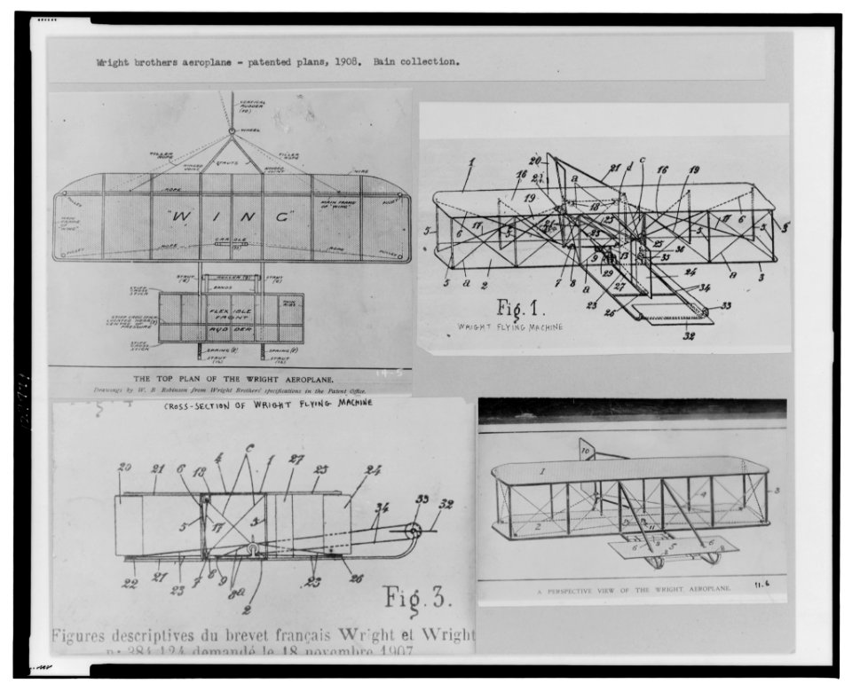 Wright brothers aeroplane - patented plans, 1908 LCCN2001695572