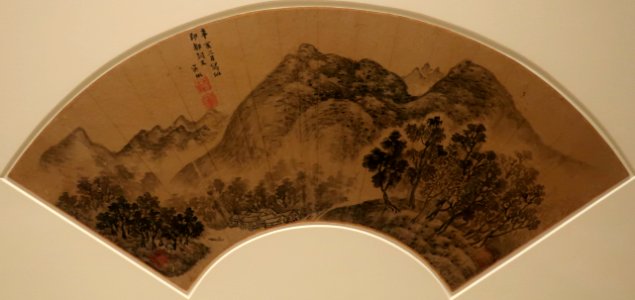 Landscape (fan) by Wu Bin, 1611, Honolulu Museum of Art 3540.1