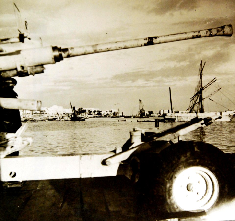 Wreckage-washed harbor of Tripoli after the British 8th Army arrived, Libya, WWII (37054159656)