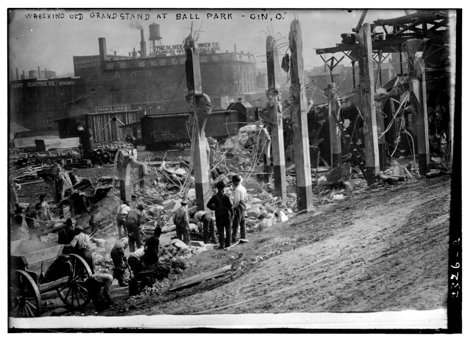 Wrecking Palace of the Fans ballpark, Cincinnati (baseball) LCCN2014689894