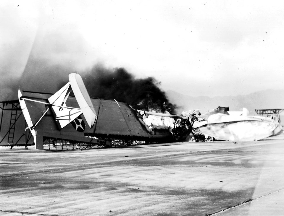 Wrecked PBY at NAS Kaneohe 1941