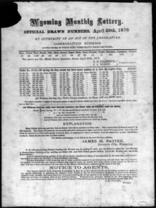 Wyoming Monthly Lottery. Official drawn numbers, April 29, 1876. LCCN2003673126