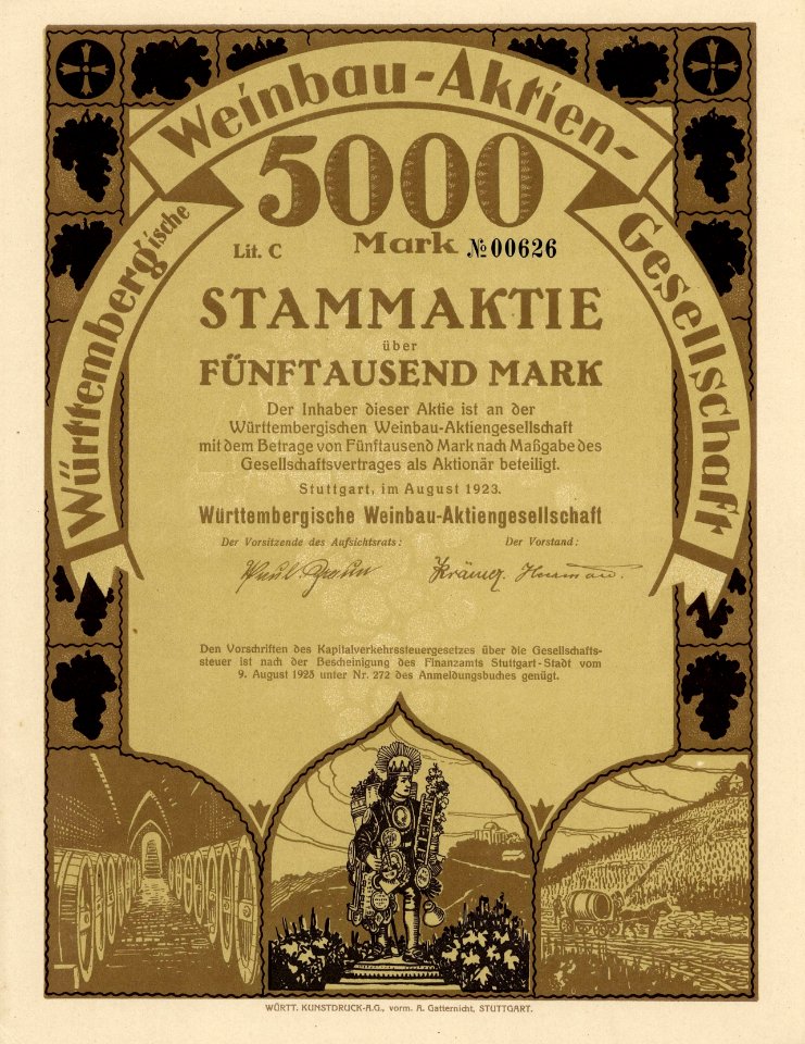 Württembergische Weinbau-AG 1923