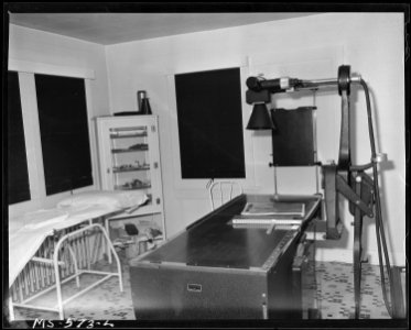 X-Ray room in dispensary at the mine. Columbia Steel Company, Columbia Mine, Columbia, Carbon County, Utah. - NARA - 540497 photo