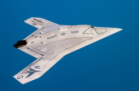 X-47B operating in the Atlantic Test Range (modified)