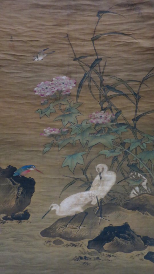 Confederate Roses and White Herons by Xiao Zeng, Ming dynasty