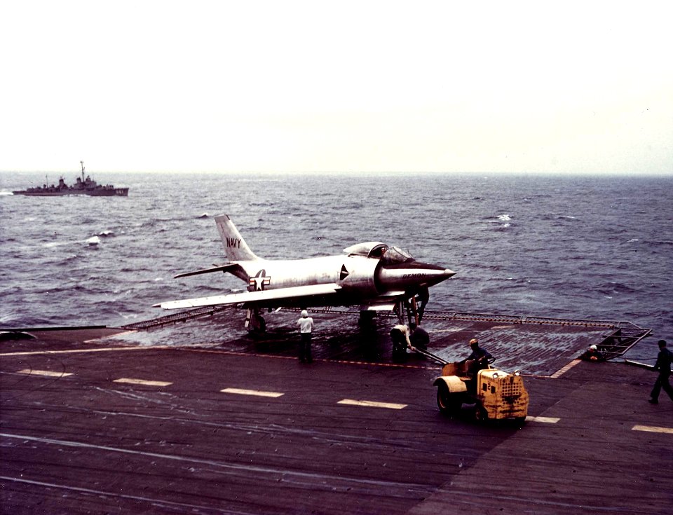 XF3H Demon on USS Coral Sea (CVA-43) in 1953